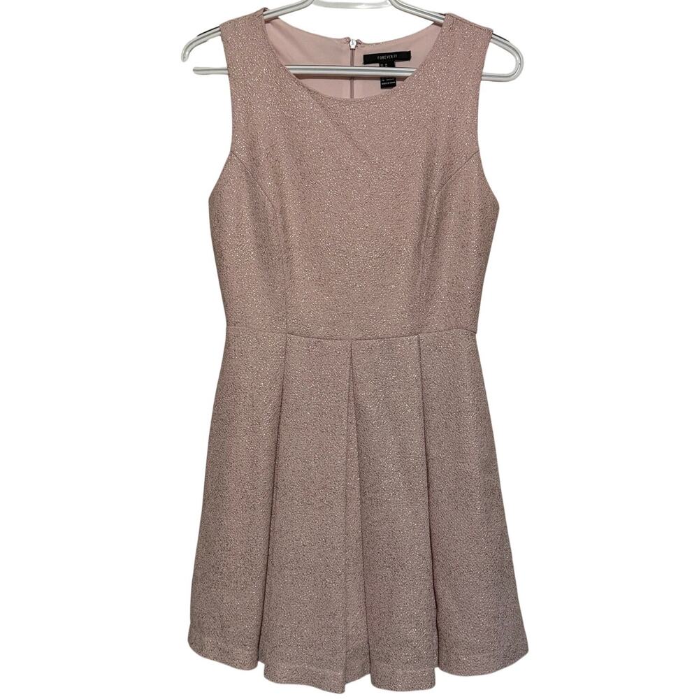 Forever 21 Junior's/Women's Pink Gold Sparkle Sleeveless Cocktail Dress Size M